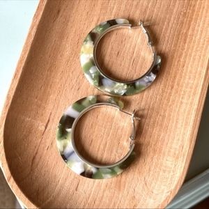 Last one! Marble hoop earrings
